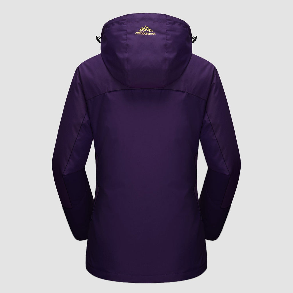 Ski jacket 3-in-1 waterproof fleece-lined in white