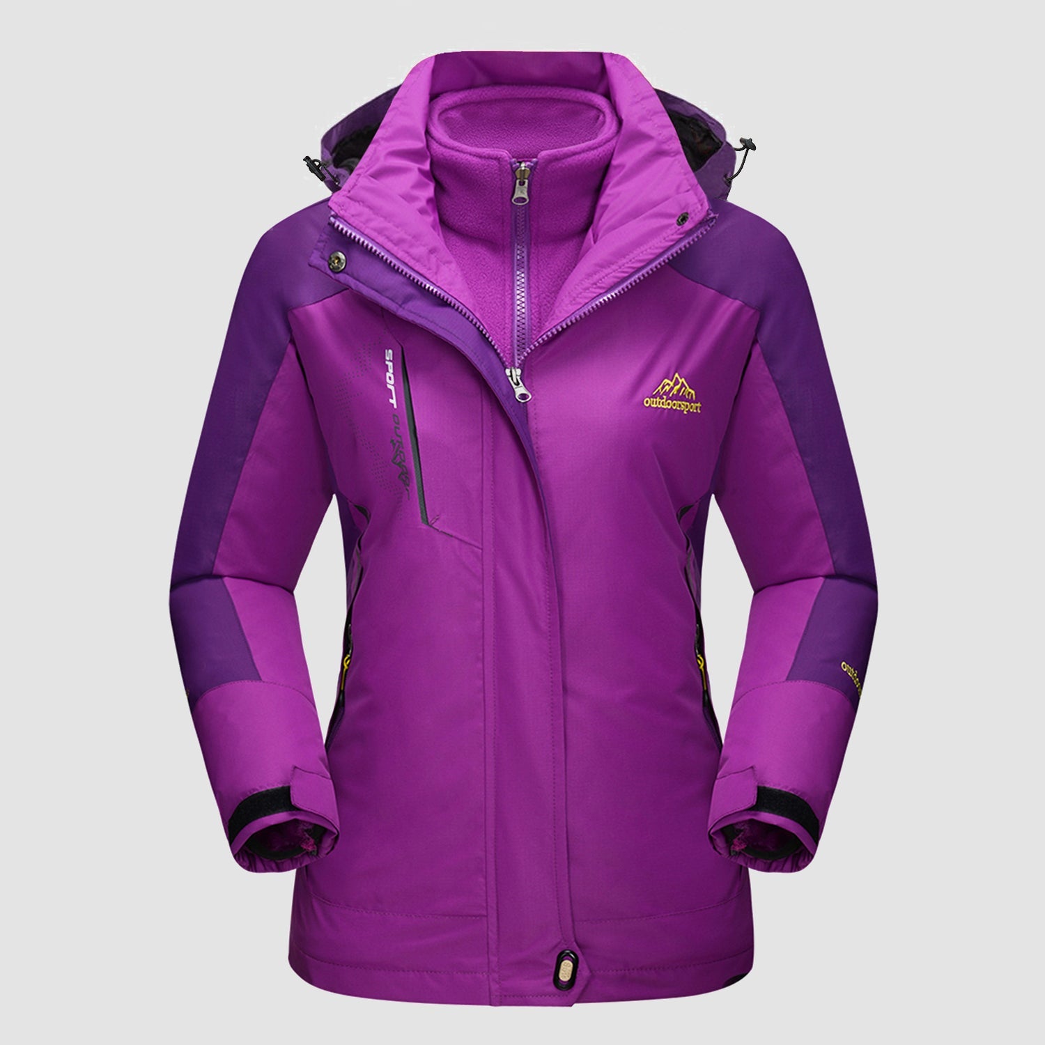 Ski jacket 3-in-1 waterproof fleece-lined, detail view 11
