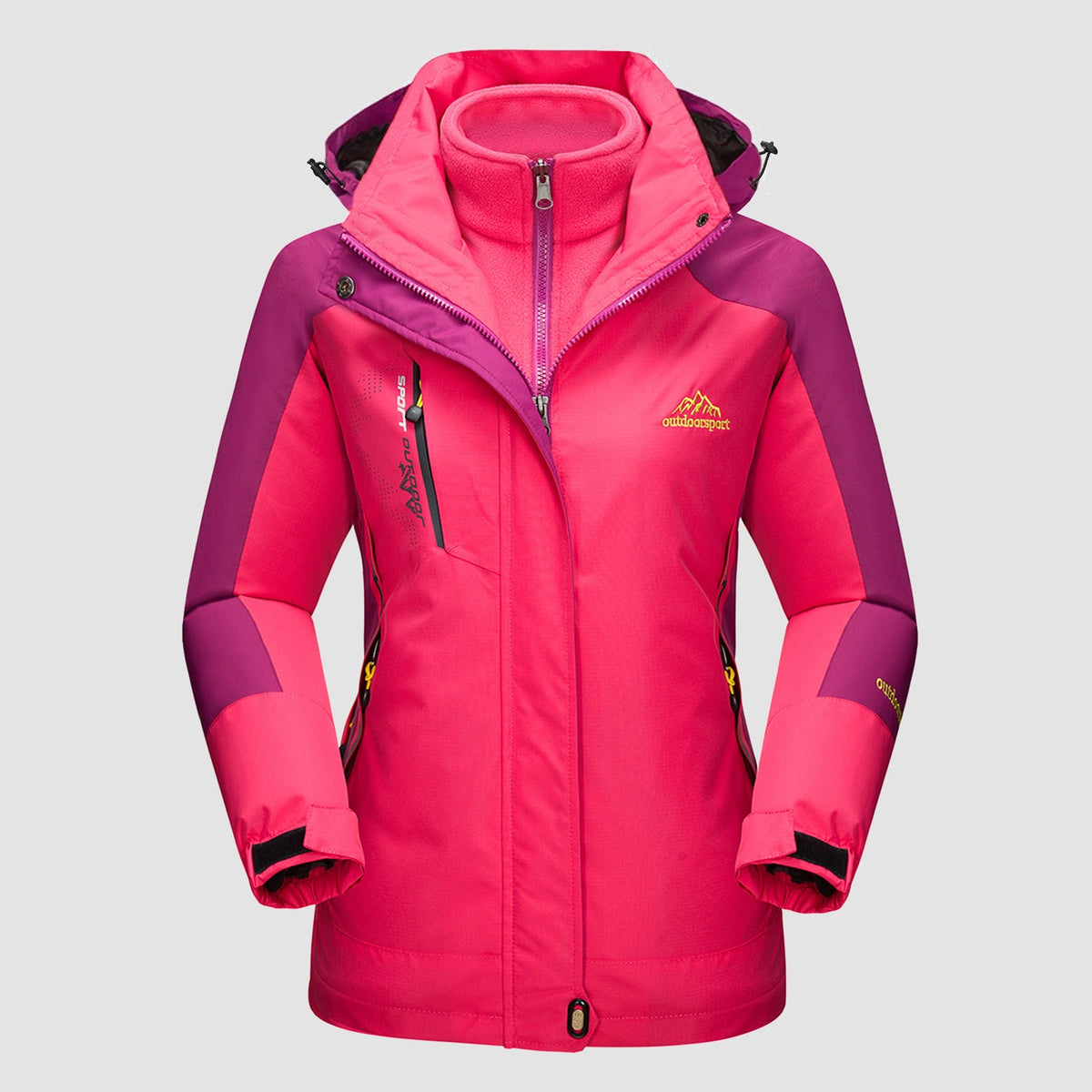 Ski jacket 3-in-1 waterproof fleece-lined, detail view 14