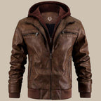 Hooded jacket leather-look with hidden zip, gallery view 4