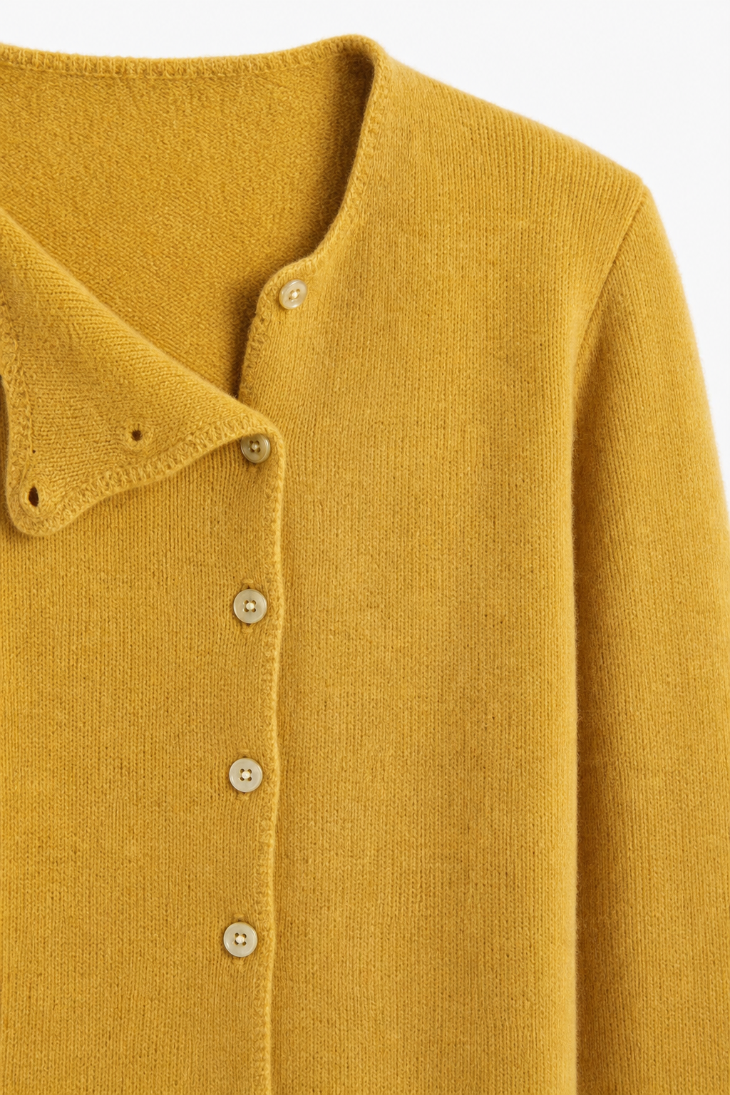 Asymmetric-Button Knit Sweater