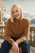 Statement-Button Knit Cardigan