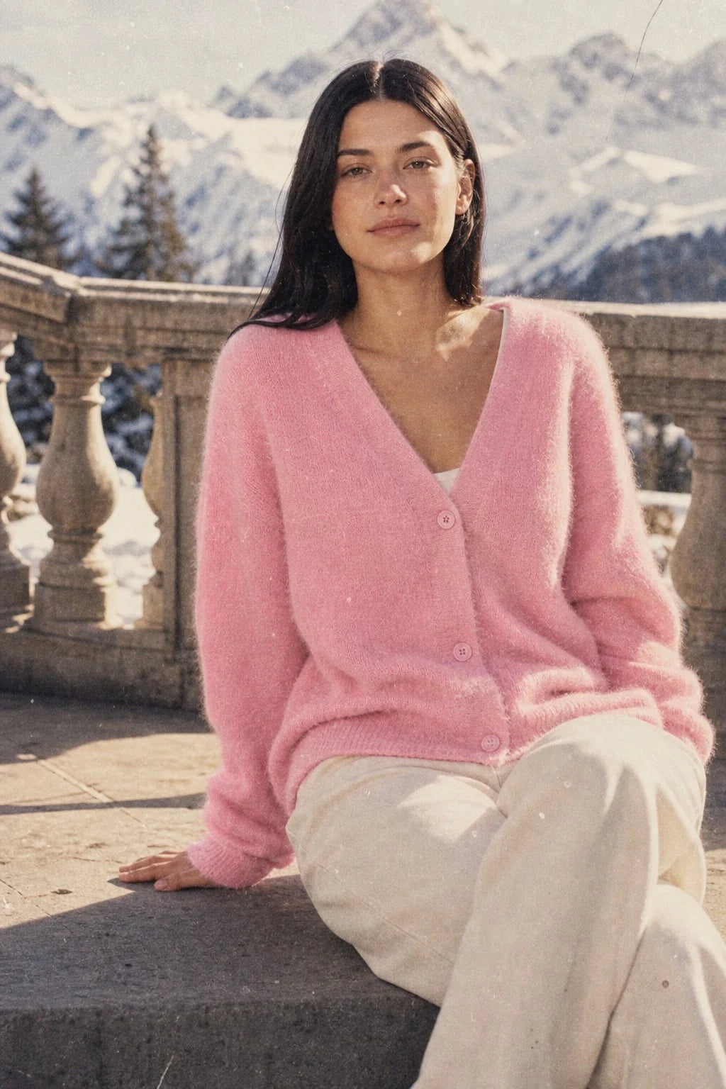 Oversized Fuzzy Knit Cardigan