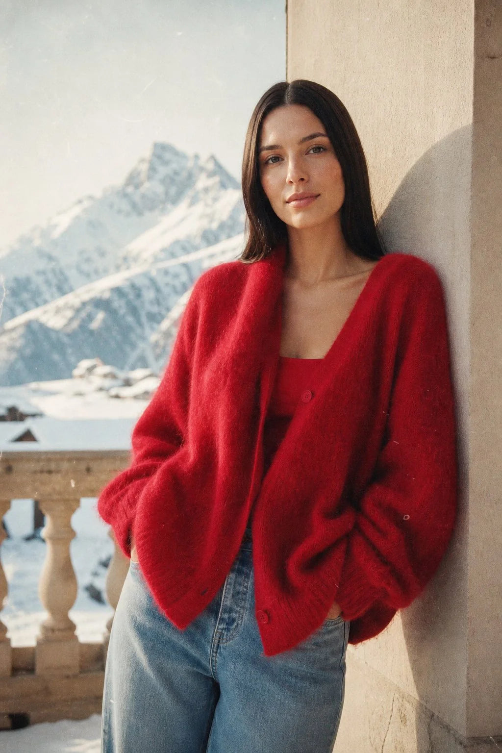 Oversized Fuzzy Knit Cardigan