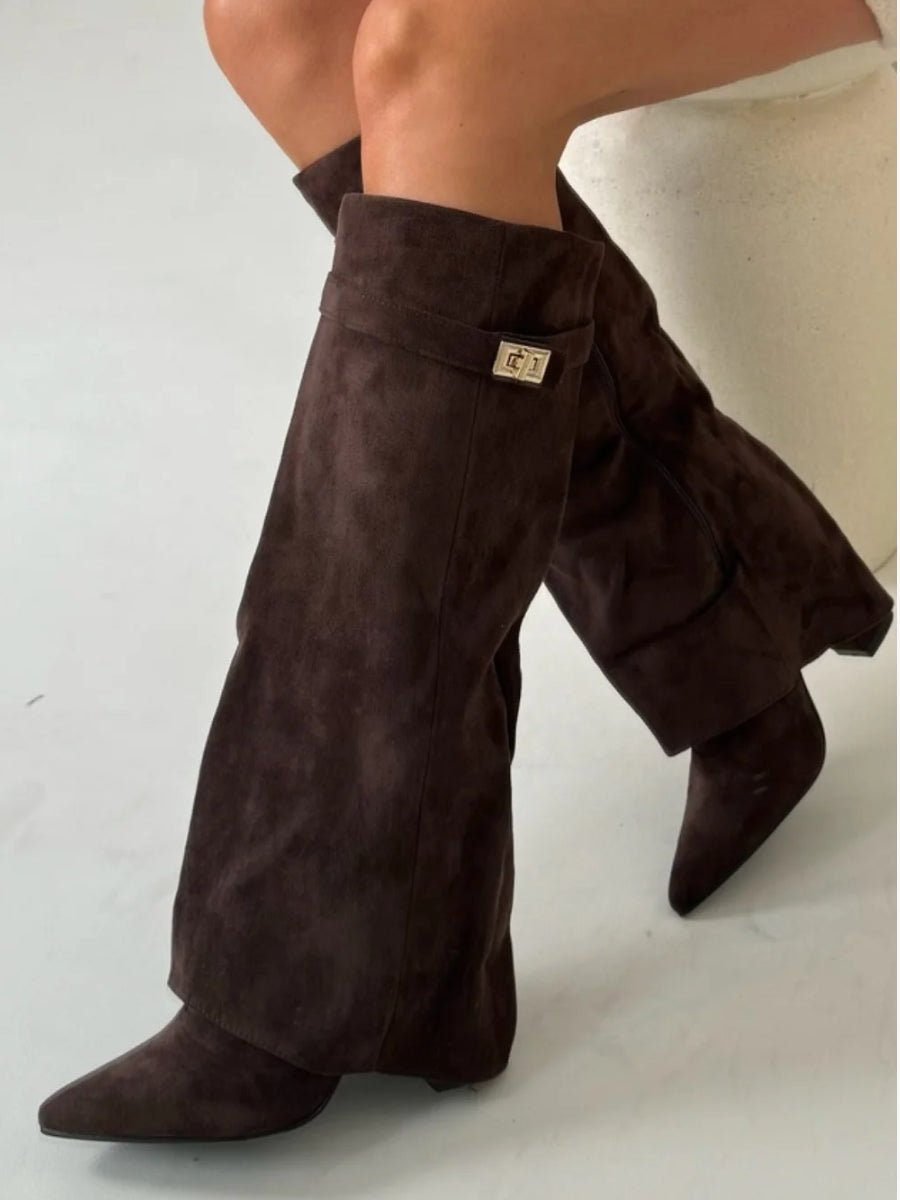 Elegant Boots With Suede-Look