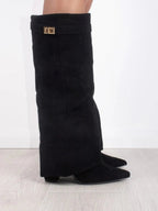 Elegant Boots With Suede-Look