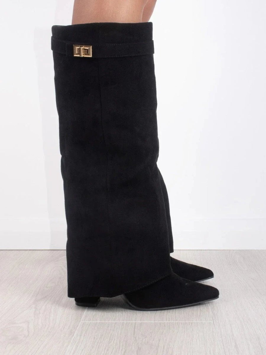 Elegant Boots With Suede-Look