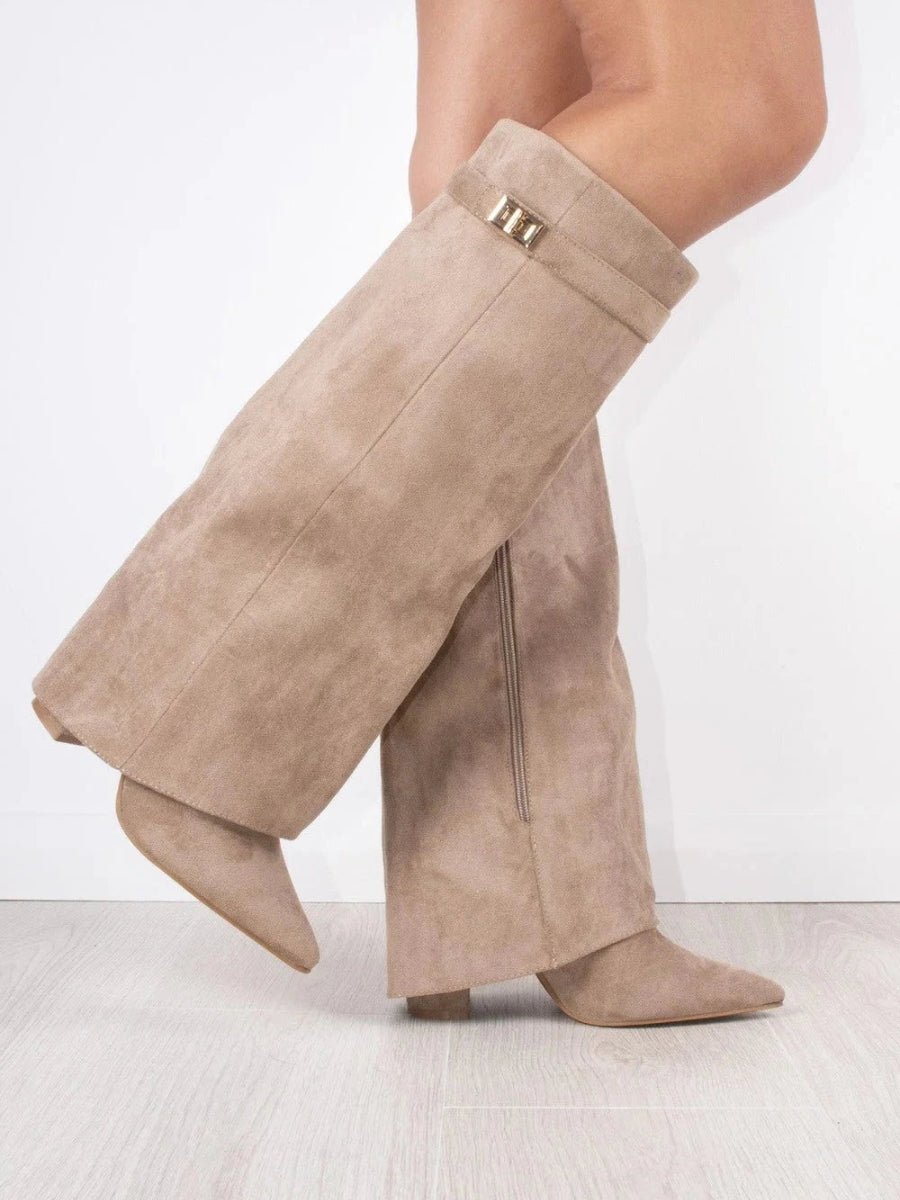 Elegant Boots With Suede-Look