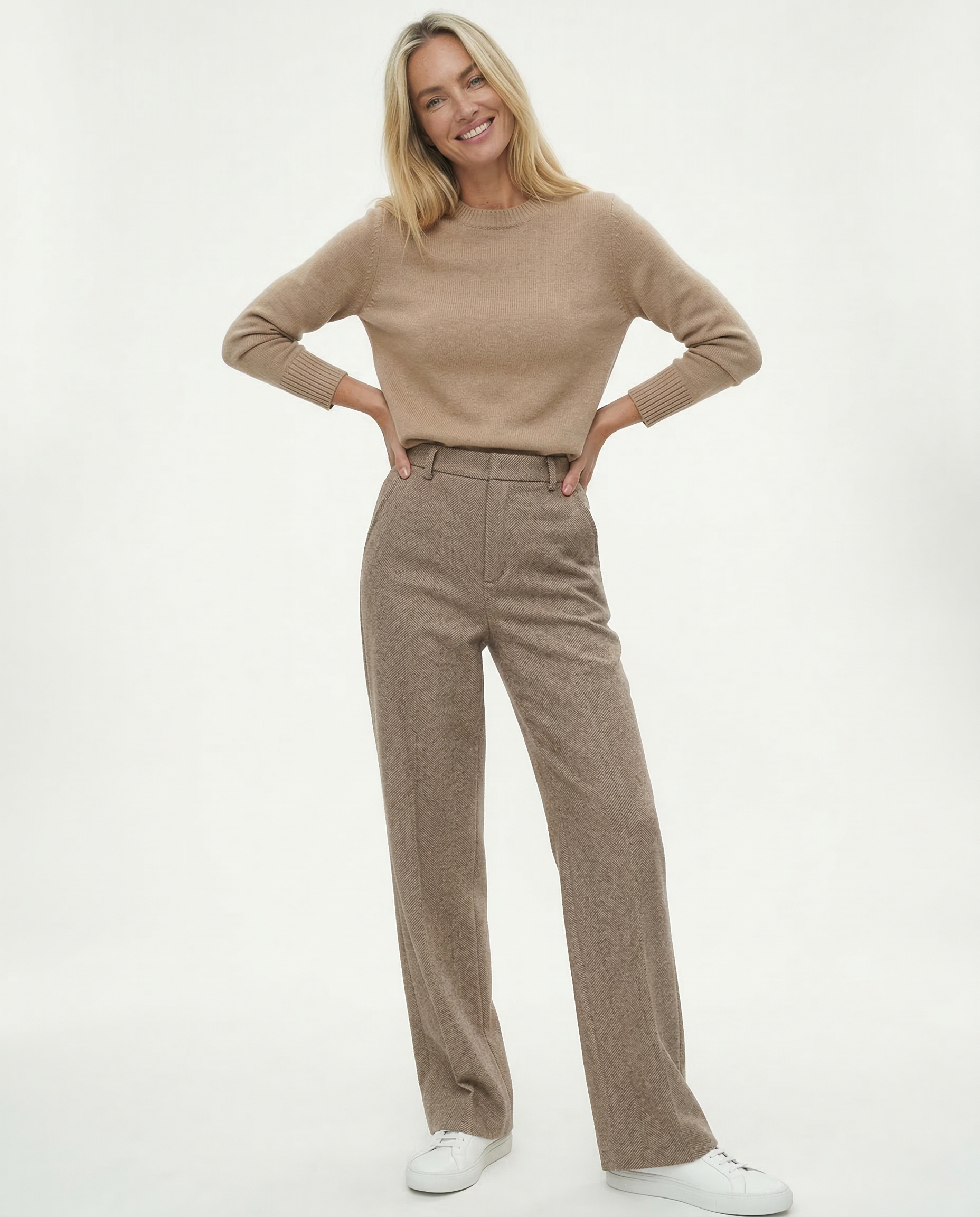 High-Waist Trousers Straight-Leg