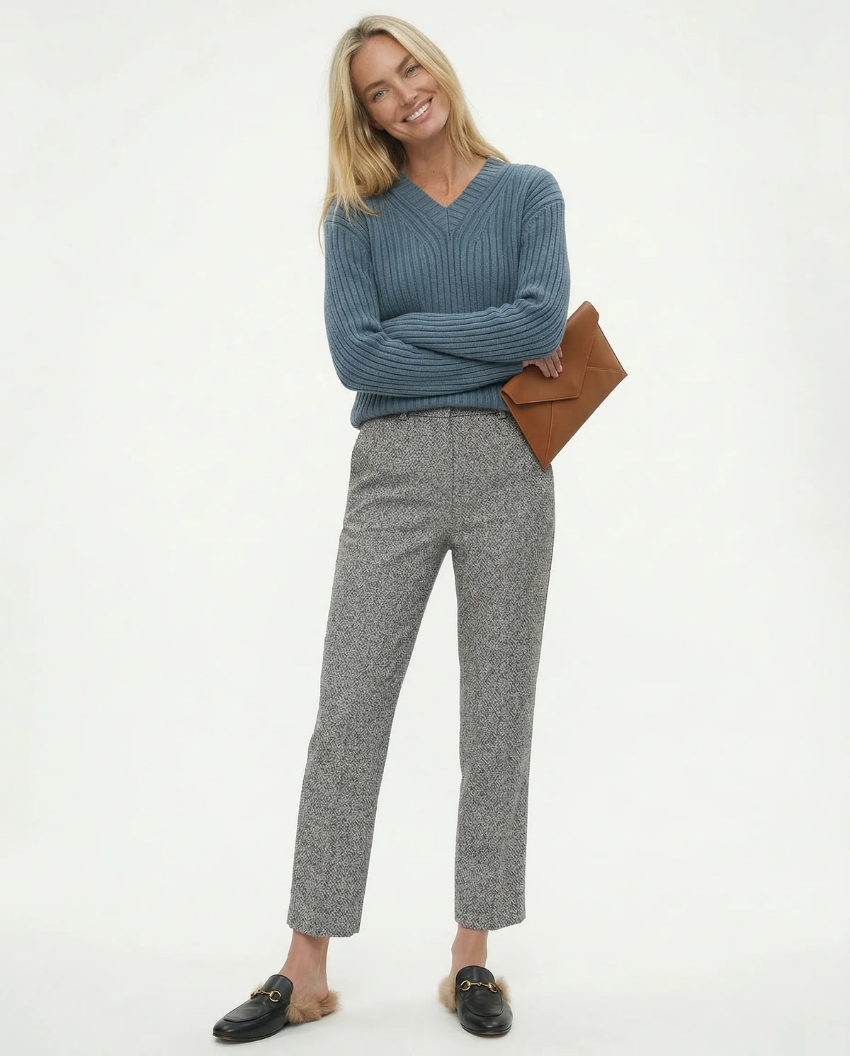 High-Waist Trousers Straight-Leg