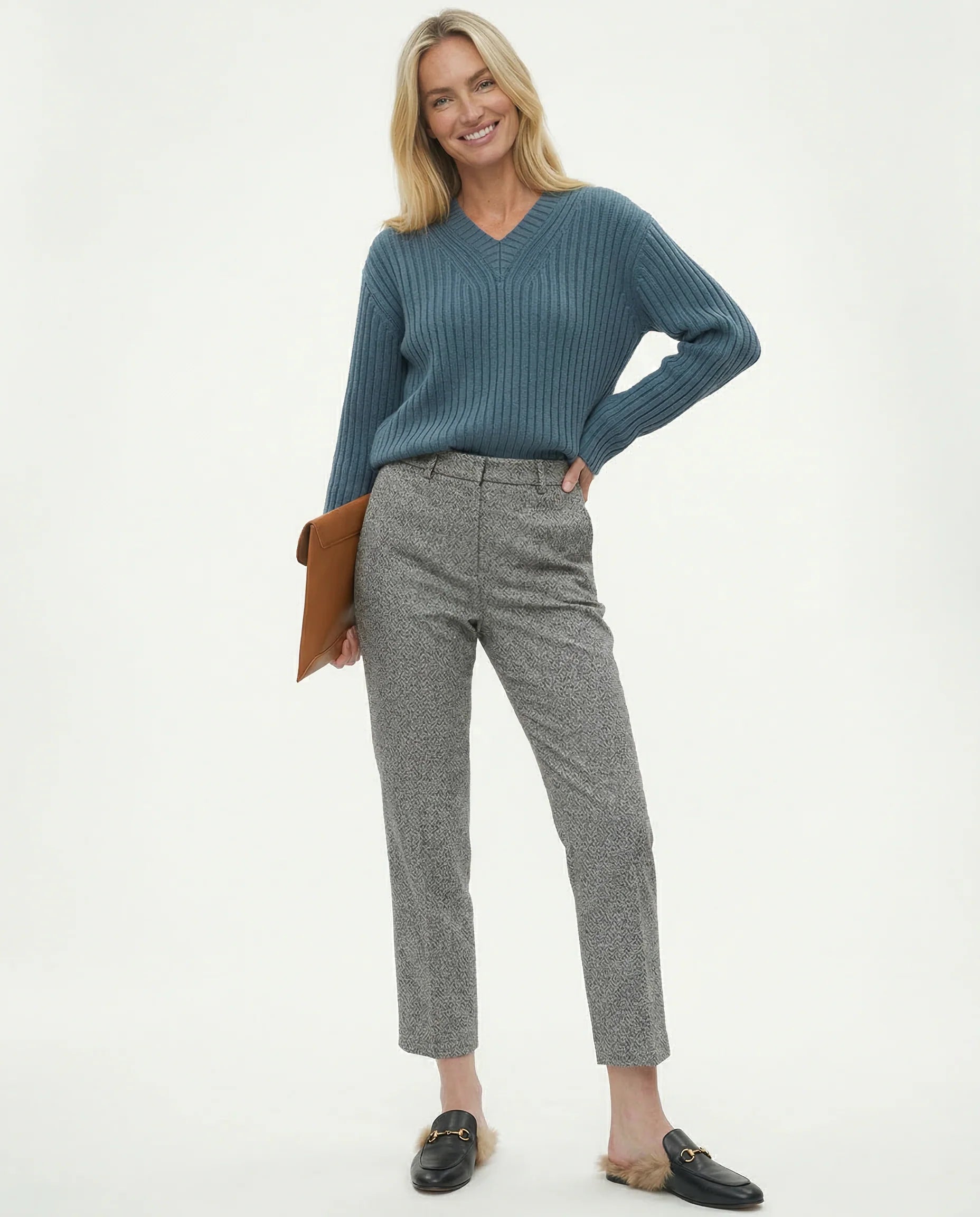 High-Waist Trousers Straight-Leg