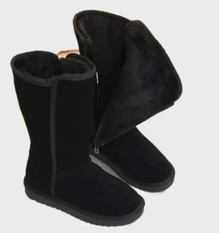 Winter boots suede-look with side zip and anti-slip sole, gallery view 1