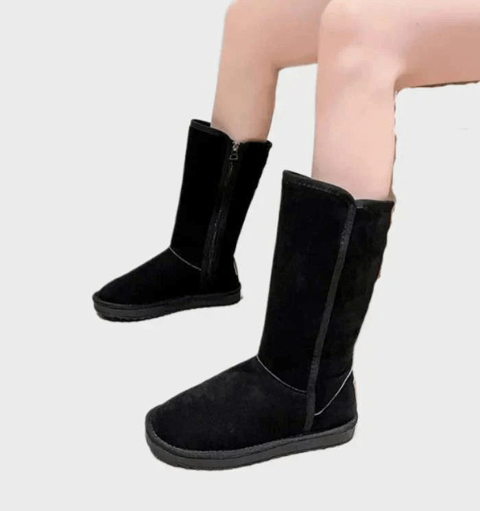 Winter boots suede-look with side zip and anti-slip sole, gallery view 2