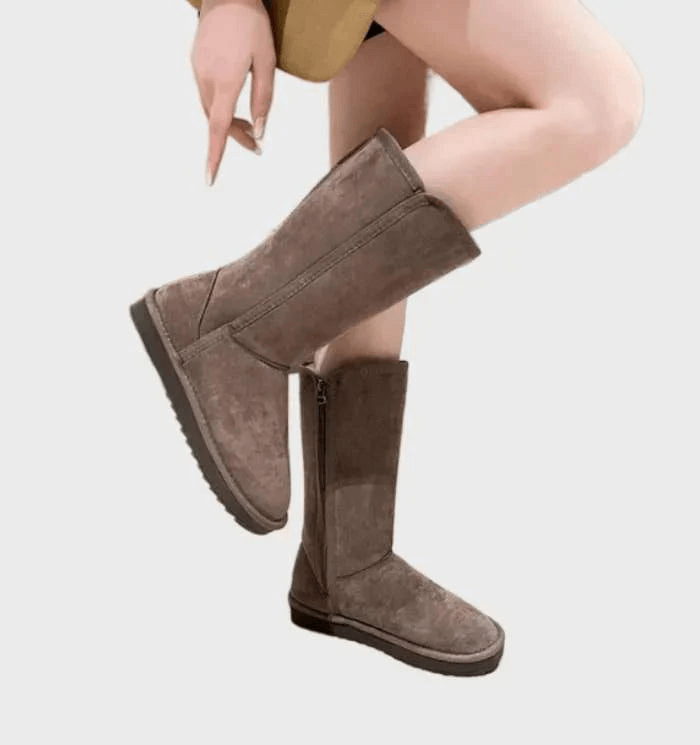 Winter boots suede-look with side zip and anti-slip sole, gallery view 3