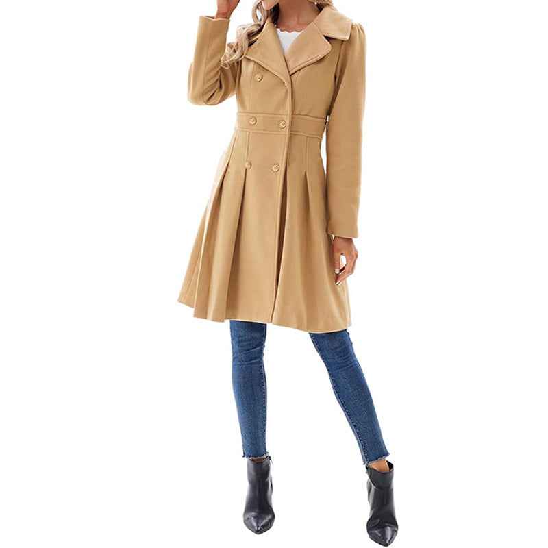 Lapel collar coat with double-button front, alternative colourway