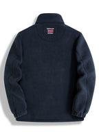 Fleece jacket in grey with a high collar and breathable fleece, front view.