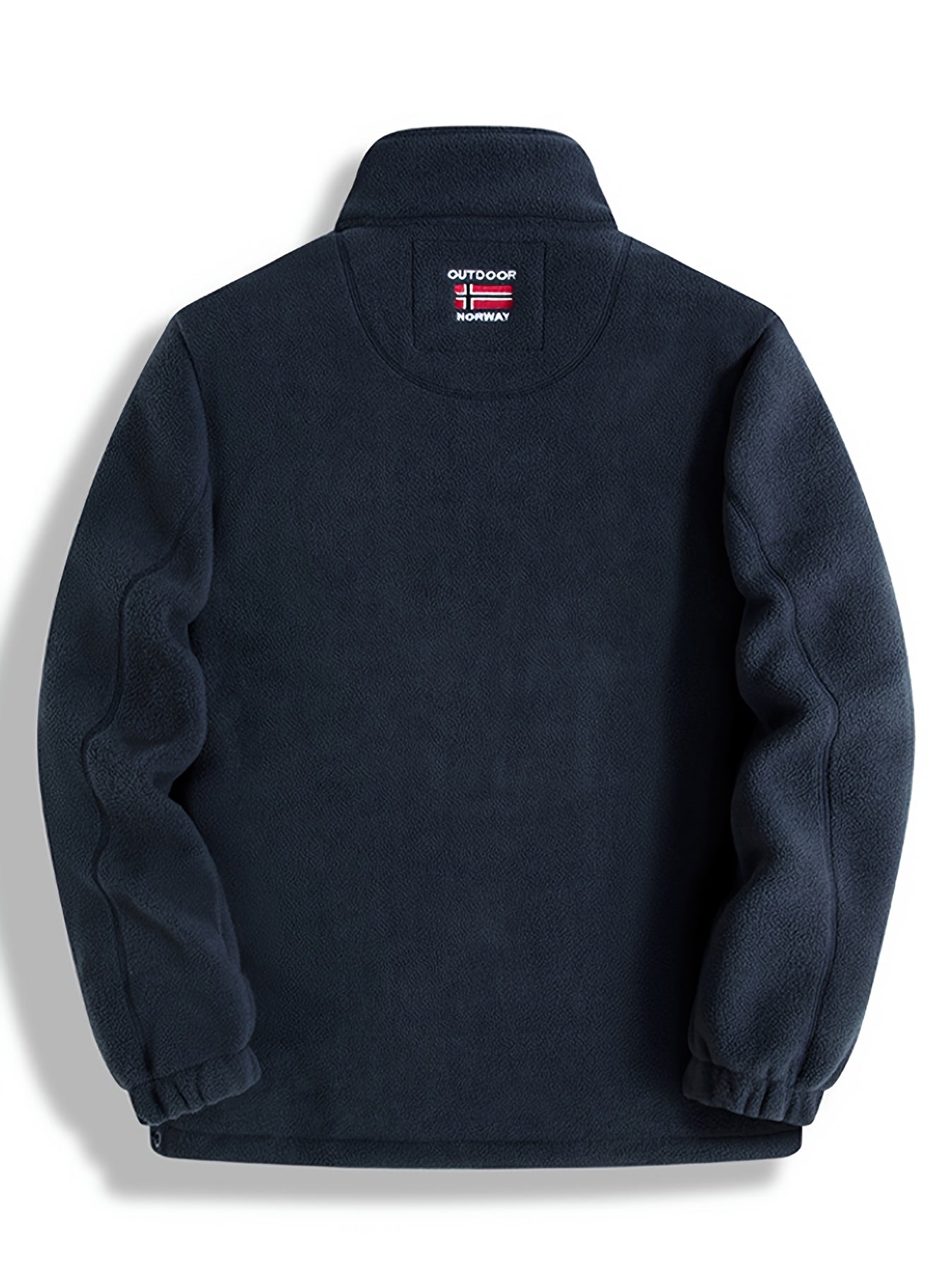 Fleece jacket in grey with a high collar and breathable fleece, front view.
