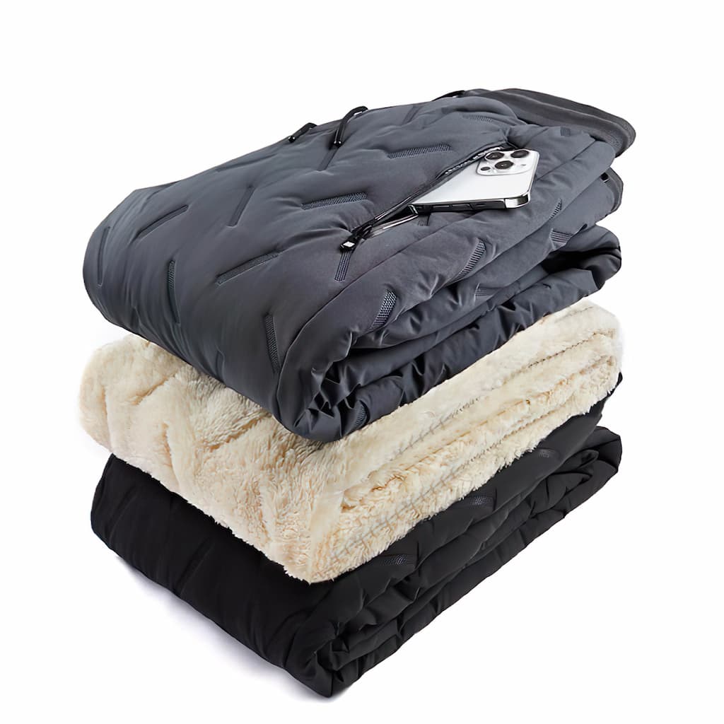 Thermal fleece-lined jogger pants, detail view of lining and pockets