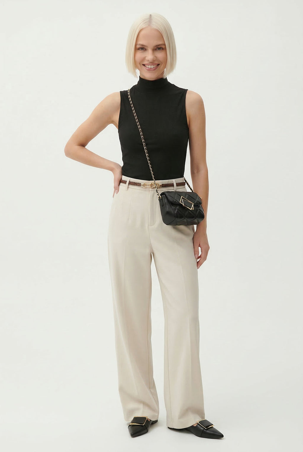 Wool Trousers Wide-Leg