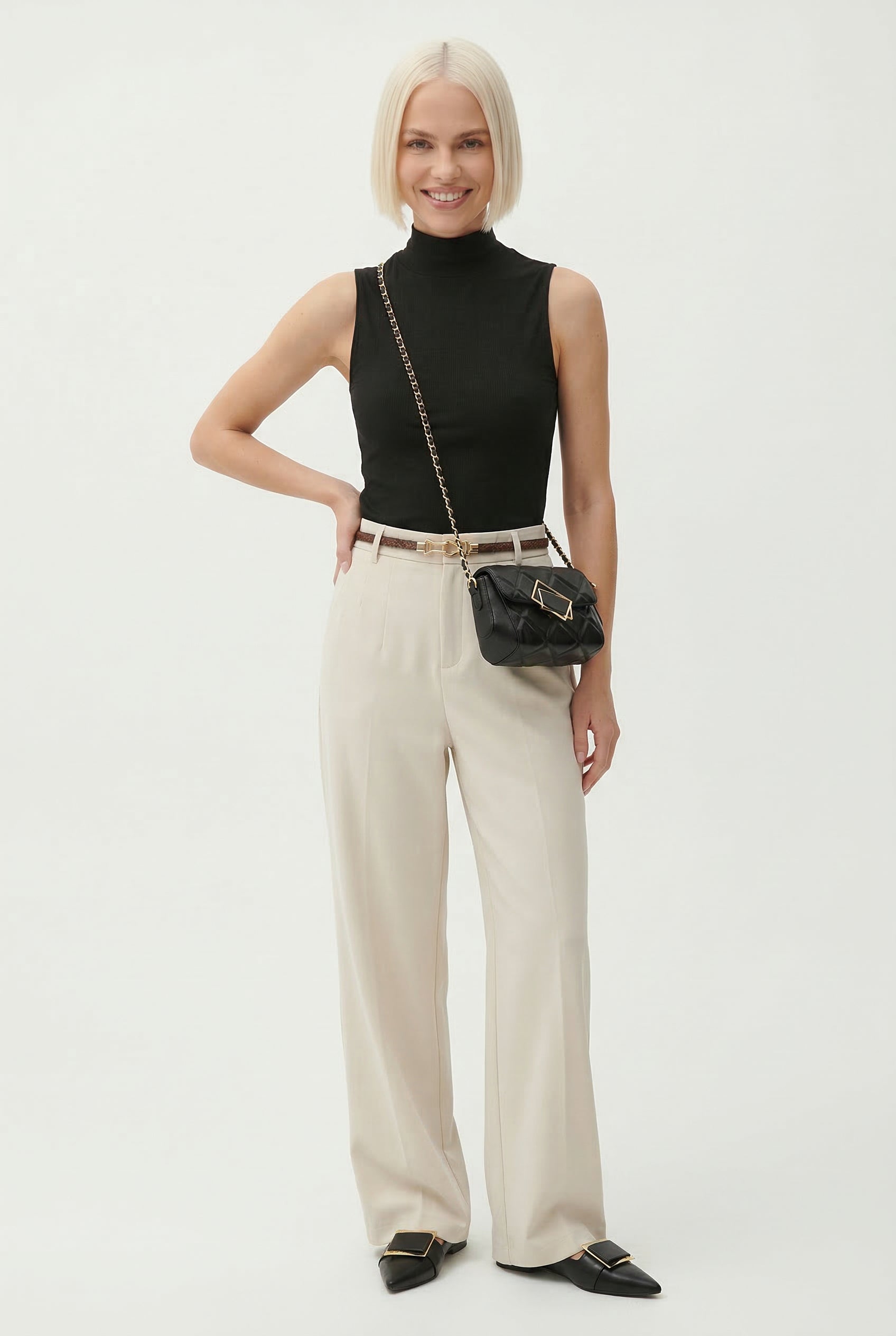Wool Trousers Wide-Leg
