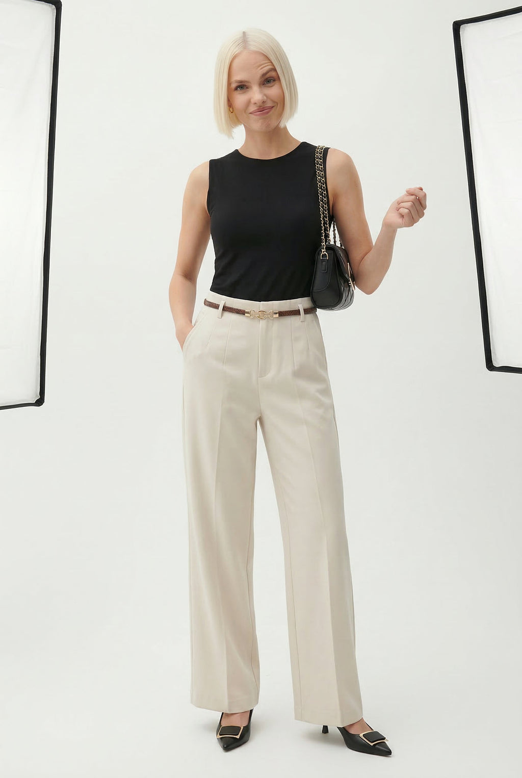 Wool Trousers Wide-Leg
