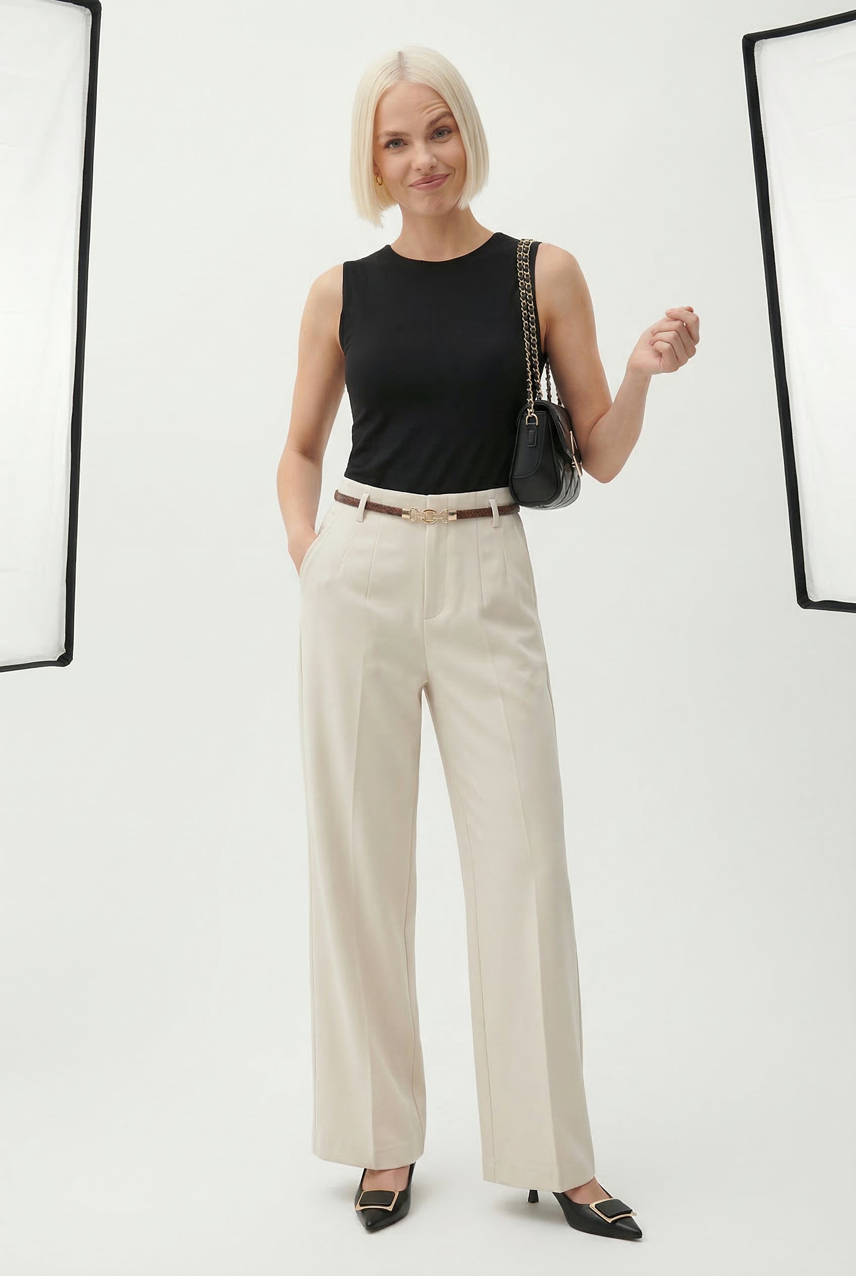 Wool Trousers Wide-Leg
