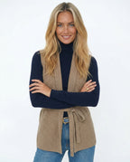 Belted Sleeveless Vest Knit