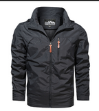 Rain jacket waterproof breathable with hood in army green, gallery view 6