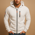 Zip up hoodie with adjustable hood and zip pockets, comfortable fit