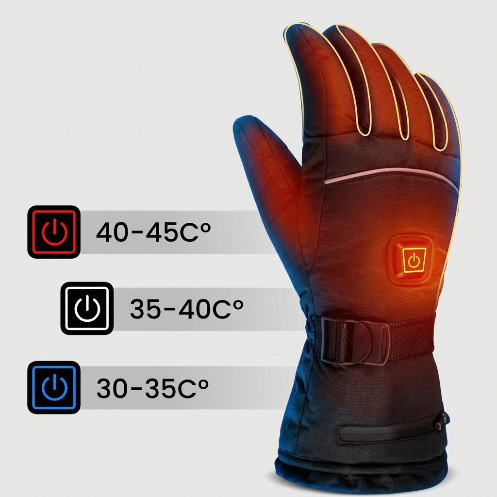 Heated Gloves with Adjustable Temperature