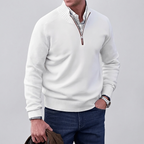 Quarter-Zip Sweater With Stand-Collar Knit