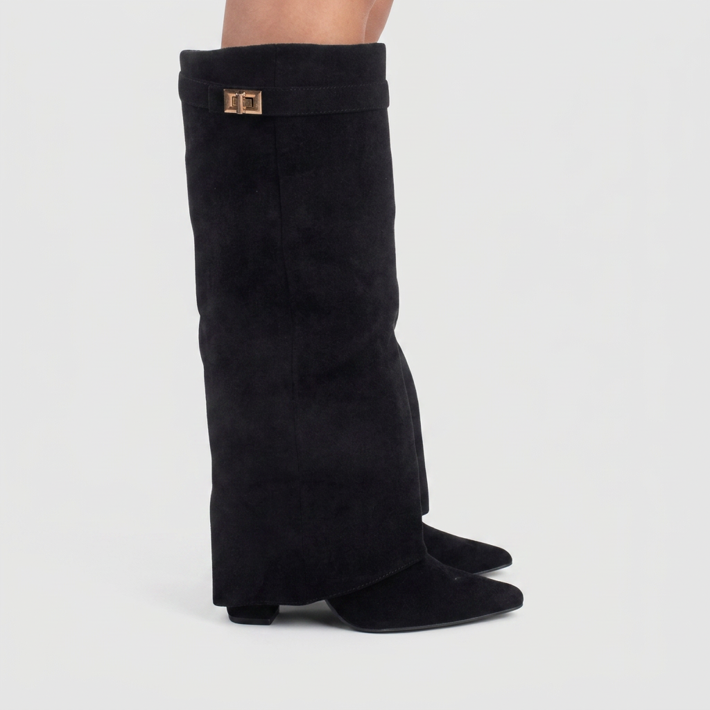 Elegant Boots With Suede-Look