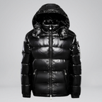 Glossy Hooded Jacket Quilted Puffer