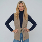 Belted Sleeveless Vest Knit