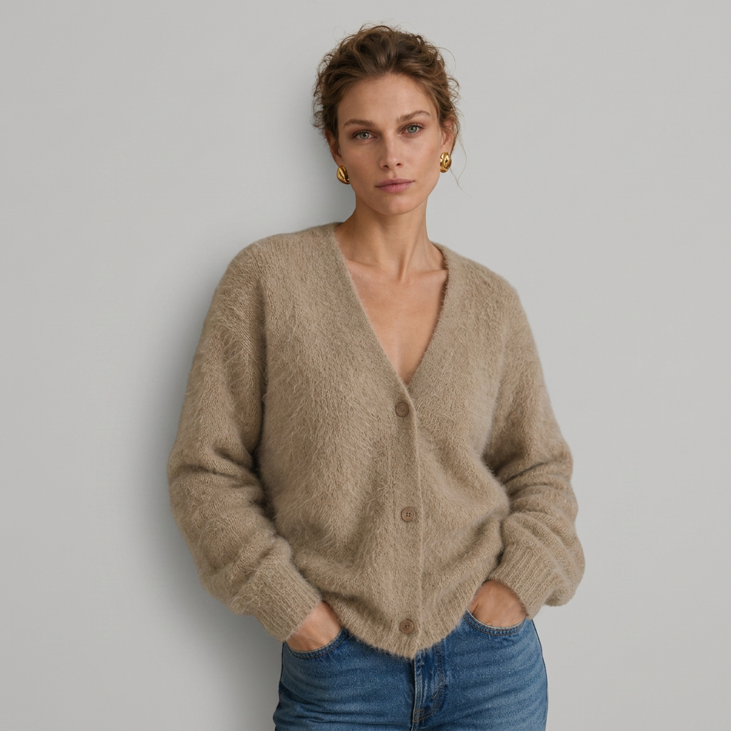 Oversized Fuzzy Knit Cardigan