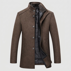 Wool Coat Mandarin-Collar Thick
