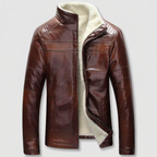Leather-Look Jacket Fleece-Lined Warm
