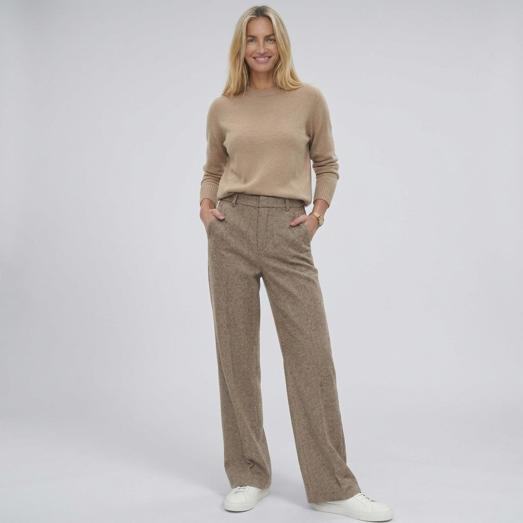 High-Waist Trousers Straight-Leg