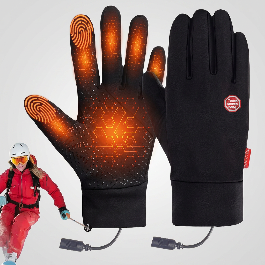 Heated Gloves Touchscreen Fingertips Winter