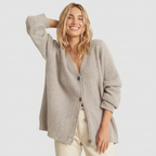 Soft Knit Cardigan V-Neck Relaxed Fit