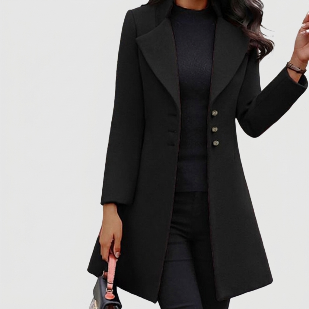 Wool Coat Stand Collar Slim Fit
