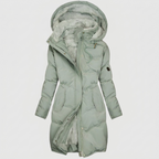 Quilted Coat Hooded Longline Padded