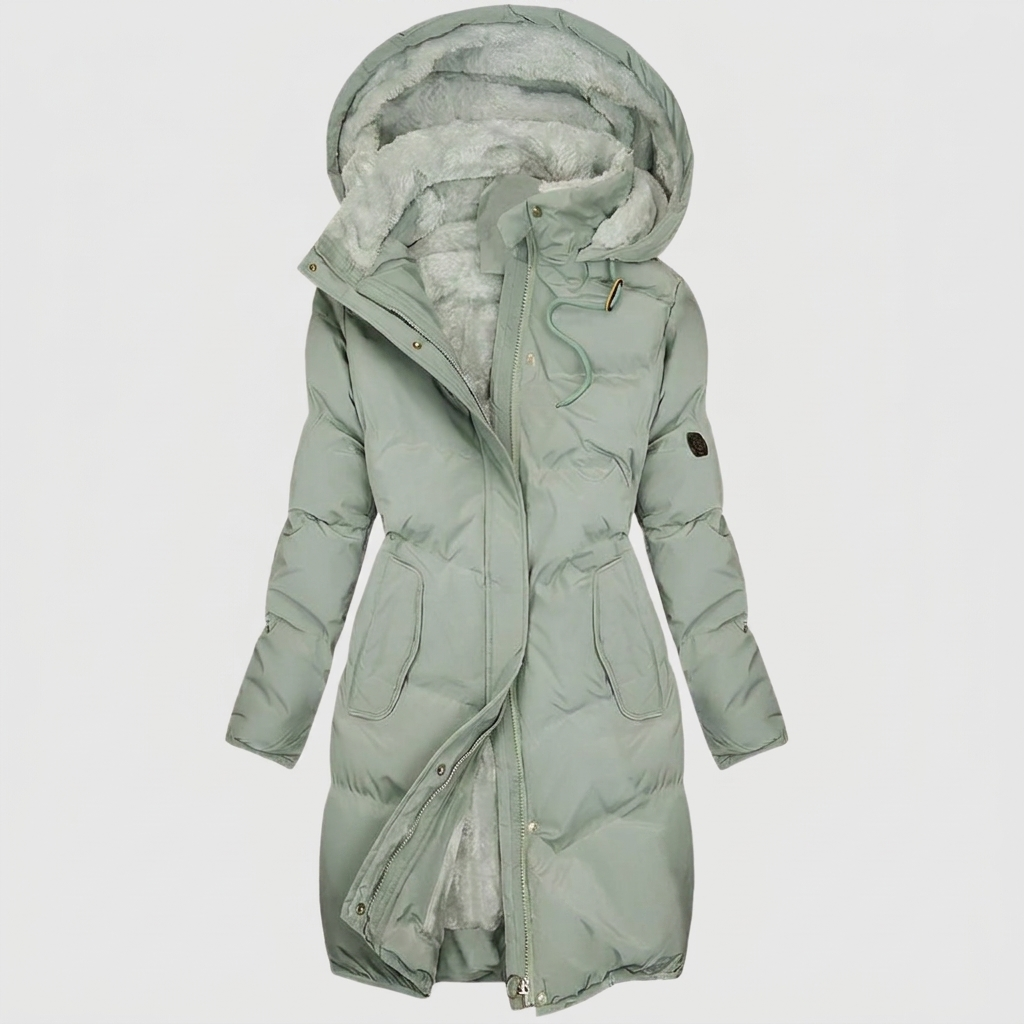 Quilted Coat Hooded Longline Padded