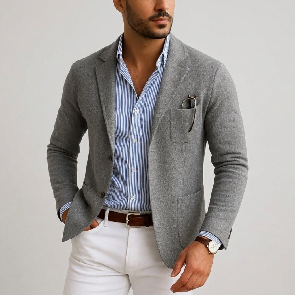 Tailored Blazer Lapel Patch Pockets