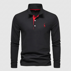 Long-Sleeve Polo Shirt Cotton Embroidered