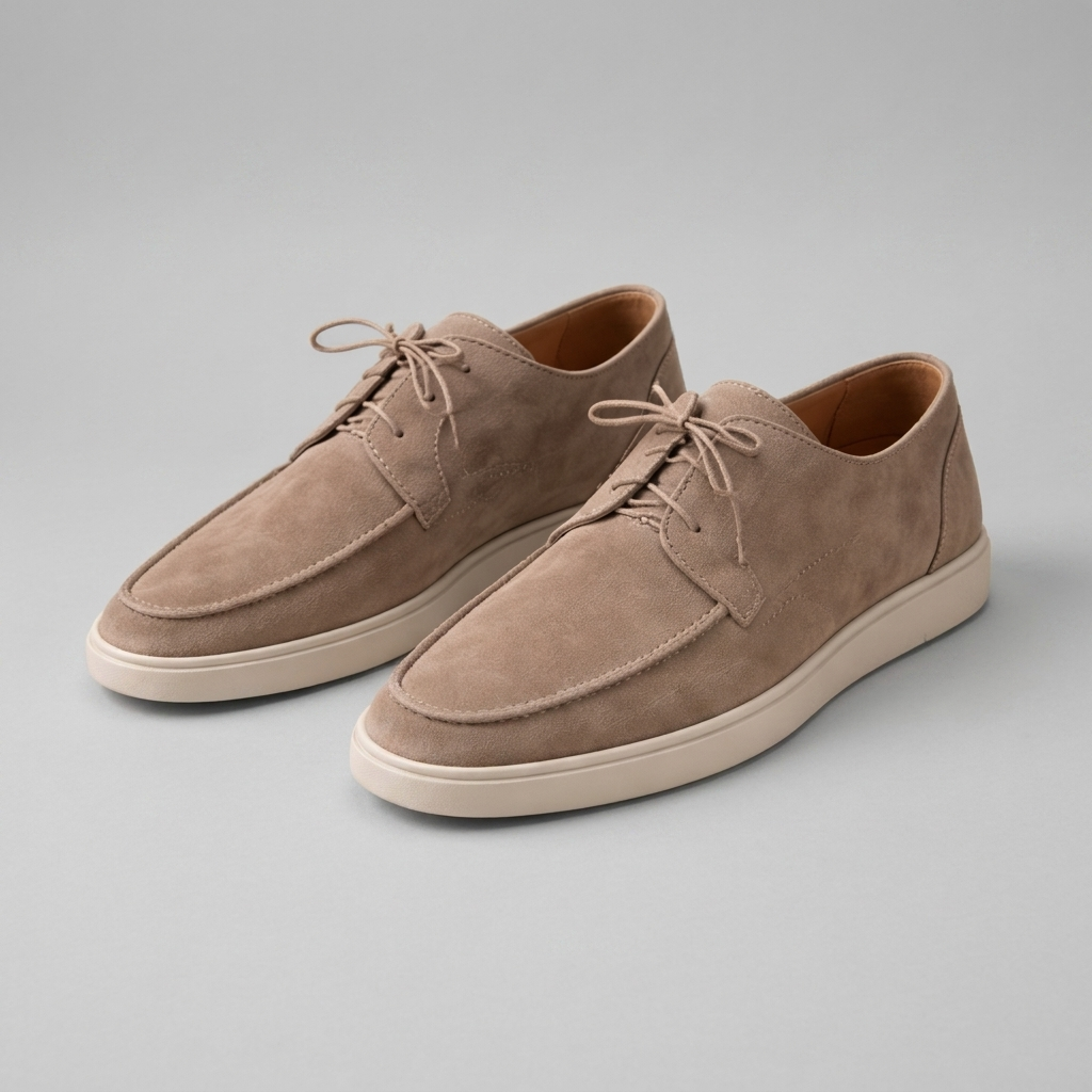 Suede-Look Loafers Lace-Up Everyday Comfort