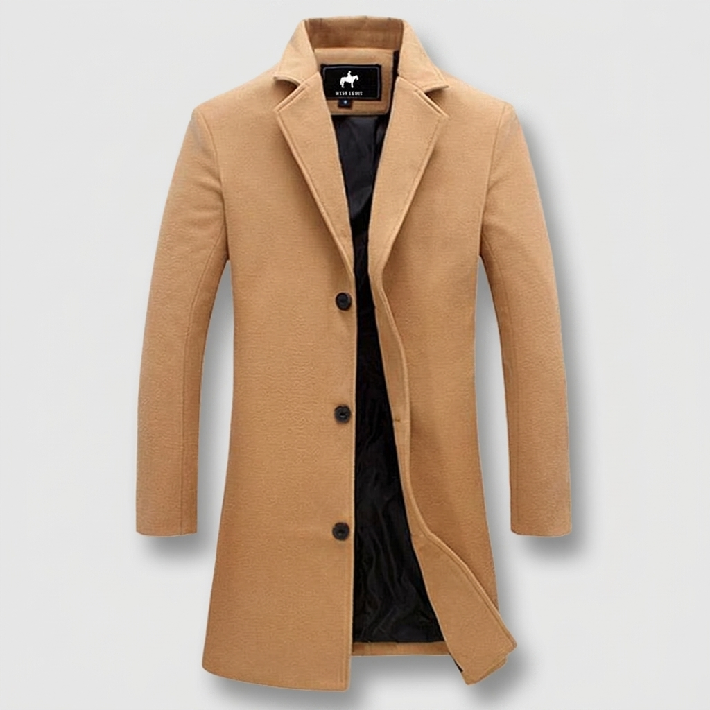 Long Overcoat Windproof Breathable Sheen Finish