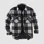 Plaid Shirt Jacket Sherpa-Lined Four-Pocket