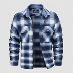 Plaid Flannel Shirt Cotton Two-Pocket