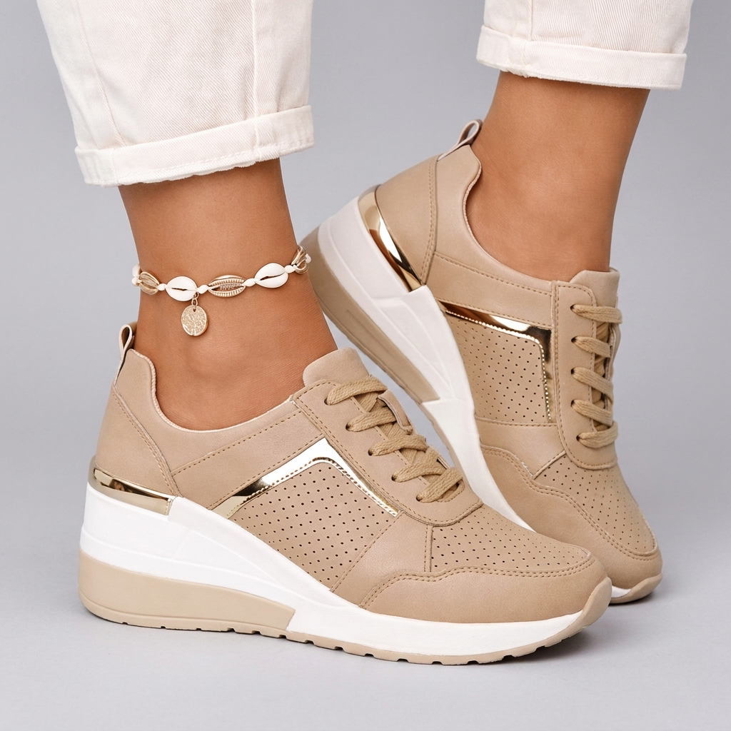 Orthopedic Shoes Wedge Sole Breathable Lace-Up